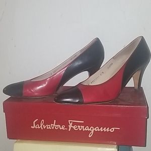 Ferragamo Black and Red Pumps GORGEOUS